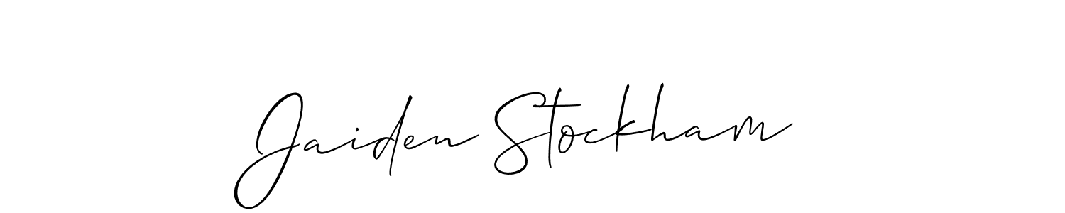 You should practise on your own different ways (Allison_Script) to write your name (Jaiden Stockham) in signature. don't let someone else do it for you. Jaiden Stockham signature style 2 images and pictures png