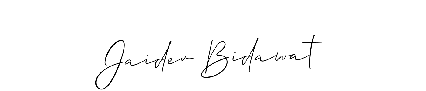 if you are searching for the best signature style for your name Jaidev Bidawat. so please give up your signature search. here we have designed multiple signature styles  using Allison_Script. Jaidev Bidawat signature style 2 images and pictures png