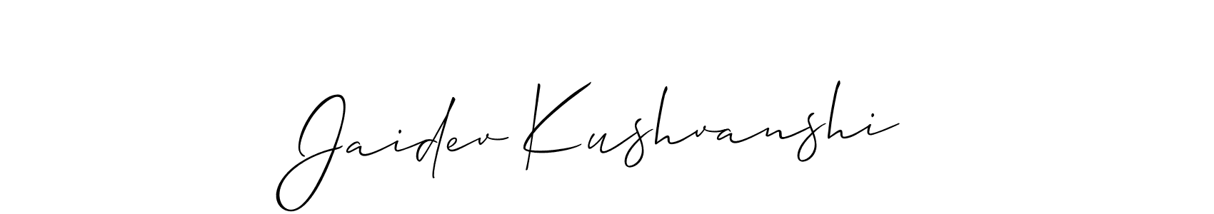 Design your own signature with our free online signature maker. With this signature software, you can create a handwritten (Allison_Script) signature for name Jaidev Kushvanshi. Jaidev Kushvanshi signature style 2 images and pictures png