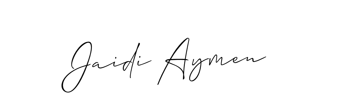 It looks lik you need a new signature style for name Jaidi Aymen. Design unique handwritten (Allison_Script) signature with our free signature maker in just a few clicks. Jaidi Aymen signature style 2 images and pictures png