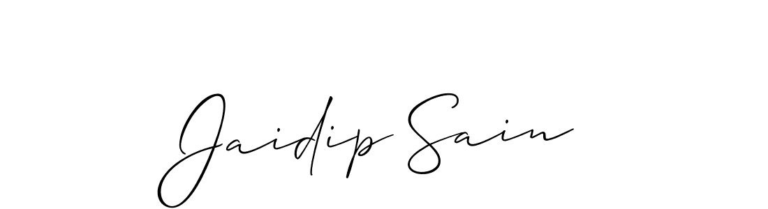 The best way (Allison_Script) to make a short signature is to pick only two or three words in your name. The name Jaidip Sain include a total of six letters. For converting this name. Jaidip Sain signature style 2 images and pictures png