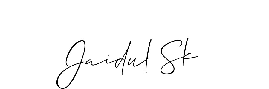 How to make Jaidul Sk name signature. Use Allison_Script style for creating short signs online. This is the latest handwritten sign. Jaidul Sk signature style 2 images and pictures png