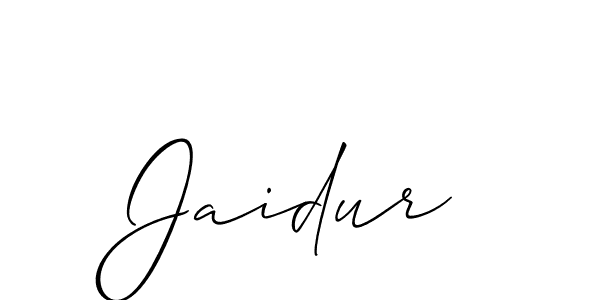 The best way (Allison_Script) to make a short signature is to pick only two or three words in your name. The name Jaidur include a total of six letters. For converting this name. Jaidur signature style 2 images and pictures png