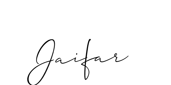 if you are searching for the best signature style for your name Jaifar. so please give up your signature search. here we have designed multiple signature styles  using Allison_Script. Jaifar signature style 2 images and pictures png