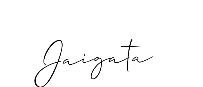 Create a beautiful signature design for name Jaigata. With this signature (Allison_Script) fonts, you can make a handwritten signature for free. Jaigata signature style 2 images and pictures png
