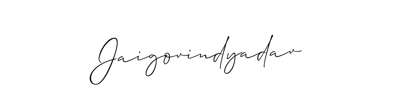 Also You can easily find your signature by using the search form. We will create Jaigovindyadav name handwritten signature images for you free of cost using Allison_Script sign style. Jaigovindyadav signature style 2 images and pictures png