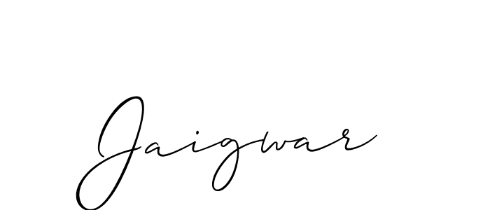 Design your own signature with our free online signature maker. With this signature software, you can create a handwritten (Allison_Script) signature for name Jaigwar. Jaigwar signature style 2 images and pictures png