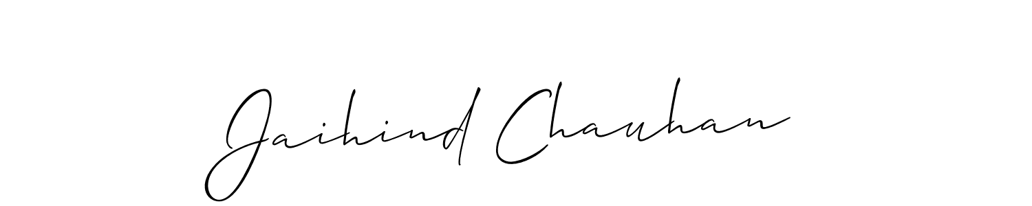 The best way (Allison_Script) to make a short signature is to pick only two or three words in your name. The name Jaihind Chauhan include a total of six letters. For converting this name. Jaihind Chauhan signature style 2 images and pictures png