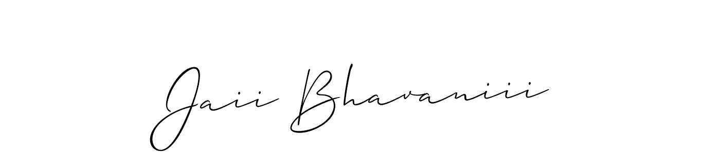 You should practise on your own different ways (Allison_Script) to write your name (Jaii Bhavaniii) in signature. don't let someone else do it for you. Jaii Bhavaniii signature style 2 images and pictures png