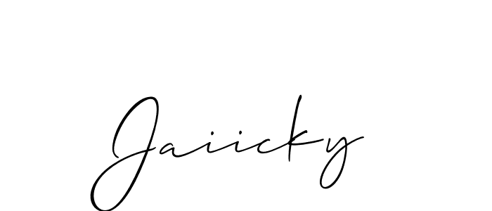 Use a signature maker to create a handwritten signature online. With this signature software, you can design (Allison_Script) your own signature for name Jaiicky. Jaiicky signature style 2 images and pictures png