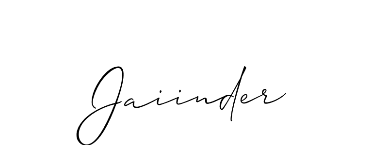 It looks lik you need a new signature style for name Jaiinder. Design unique handwritten (Allison_Script) signature with our free signature maker in just a few clicks. Jaiinder signature style 2 images and pictures png