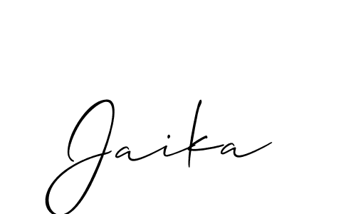 Allison_Script is a professional signature style that is perfect for those who want to add a touch of class to their signature. It is also a great choice for those who want to make their signature more unique. Get Jaika name to fancy signature for free. Jaika signature style 2 images and pictures png