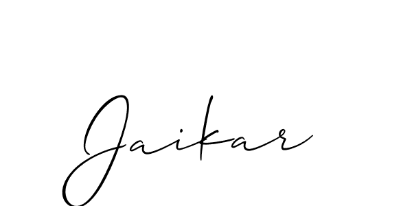 The best way (Allison_Script) to make a short signature is to pick only two or three words in your name. The name Jaikar include a total of six letters. For converting this name. Jaikar signature style 2 images and pictures png