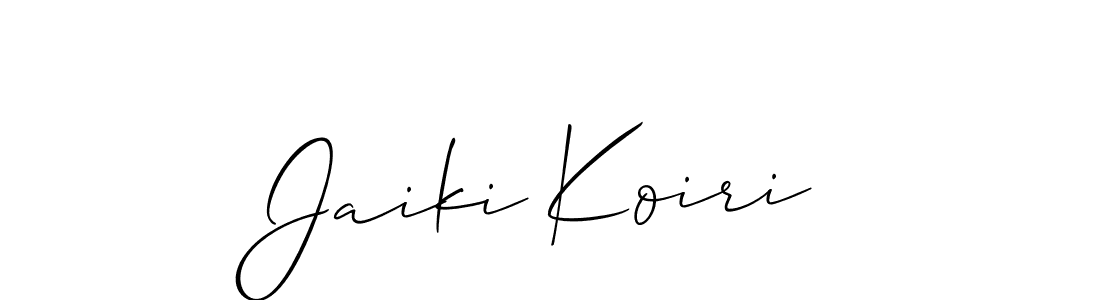 Allison_Script is a professional signature style that is perfect for those who want to add a touch of class to their signature. It is also a great choice for those who want to make their signature more unique. Get Jaiki Koiri name to fancy signature for free. Jaiki Koiri signature style 2 images and pictures png