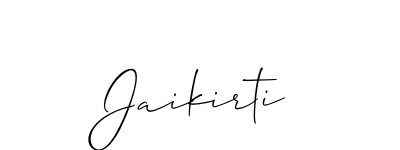 Design your own signature with our free online signature maker. With this signature software, you can create a handwritten (Allison_Script) signature for name Jaikirti. Jaikirti signature style 2 images and pictures png