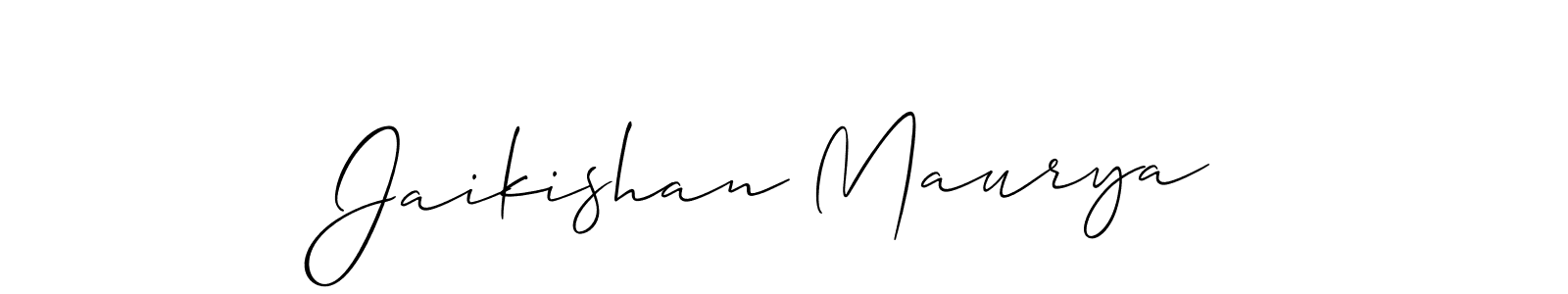 Make a short Jaikishan Maurya signature style. Manage your documents anywhere anytime using Allison_Script. Create and add eSignatures, submit forms, share and send files easily. Jaikishan Maurya signature style 2 images and pictures png