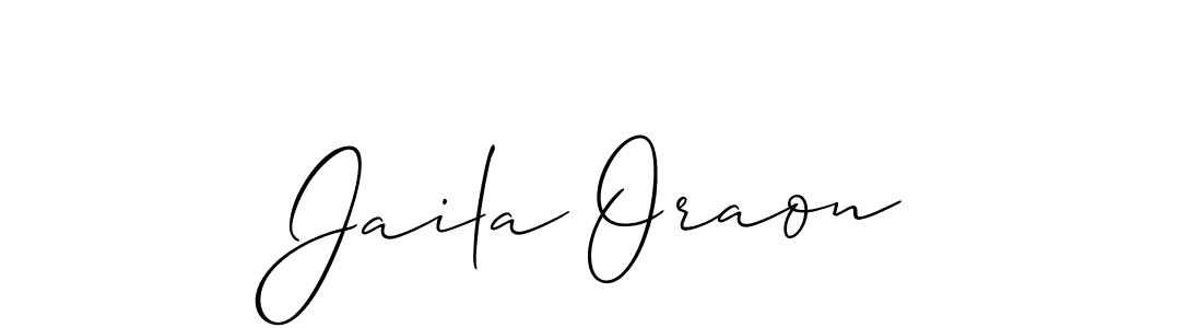 Allison_Script is a professional signature style that is perfect for those who want to add a touch of class to their signature. It is also a great choice for those who want to make their signature more unique. Get Jaila Oraon name to fancy signature for free. Jaila Oraon signature style 2 images and pictures png