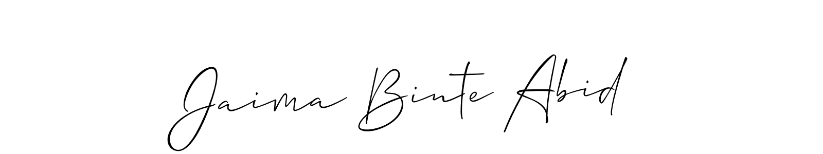 Make a beautiful signature design for name Jaima Binte Abid. With this signature (Allison_Script) style, you can create a handwritten signature for free. Jaima Binte Abid signature style 2 images and pictures png