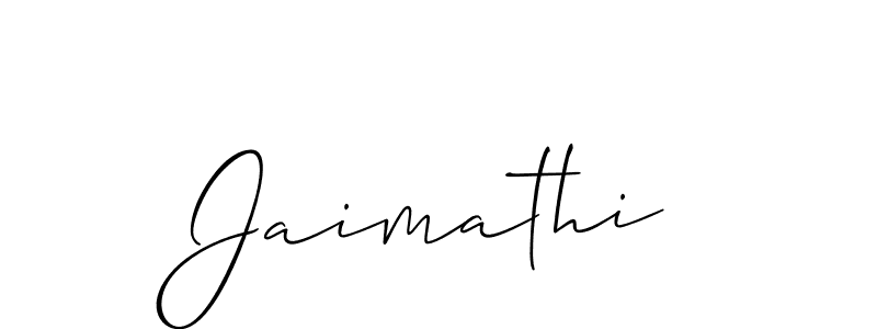 Make a beautiful signature design for name Jaimathi. With this signature (Allison_Script) style, you can create a handwritten signature for free. Jaimathi signature style 2 images and pictures png