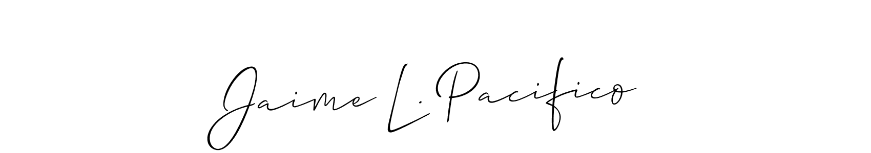 You should practise on your own different ways (Allison_Script) to write your name (Jaime L. Pacifico) in signature. don't let someone else do it for you. Jaime L. Pacifico signature style 2 images and pictures png