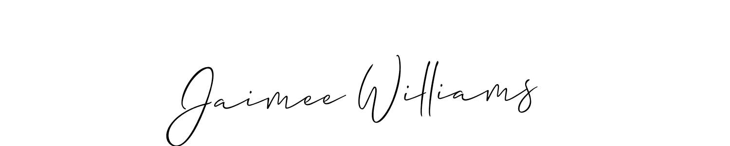 Allison_Script is a professional signature style that is perfect for those who want to add a touch of class to their signature. It is also a great choice for those who want to make their signature more unique. Get Jaimee Williams name to fancy signature for free. Jaimee Williams signature style 2 images and pictures png