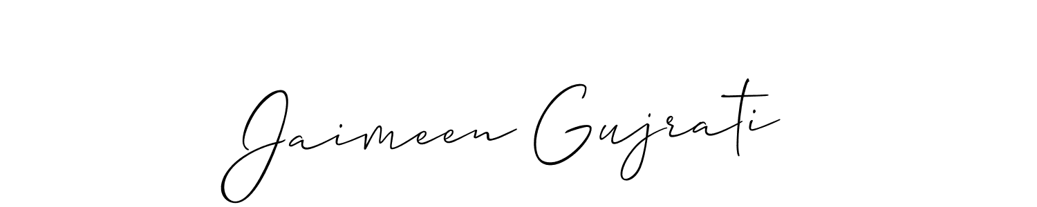 Also we have Jaimeen Gujrati name is the best signature style. Create professional handwritten signature collection using Allison_Script autograph style. Jaimeen Gujrati signature style 2 images and pictures png