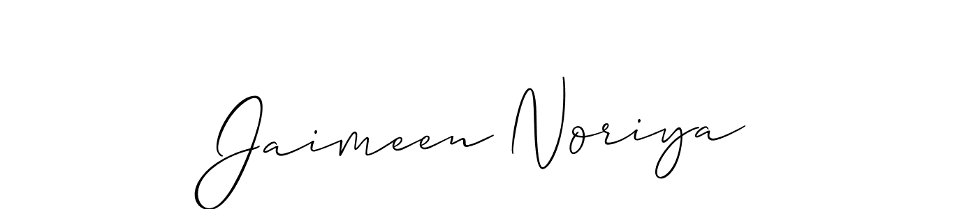 Create a beautiful signature design for name Jaimeen Noriya. With this signature (Allison_Script) fonts, you can make a handwritten signature for free. Jaimeen Noriya signature style 2 images and pictures png