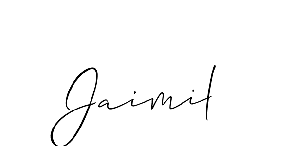 Create a beautiful signature design for name Jaimil. With this signature (Allison_Script) fonts, you can make a handwritten signature for free. Jaimil signature style 2 images and pictures png