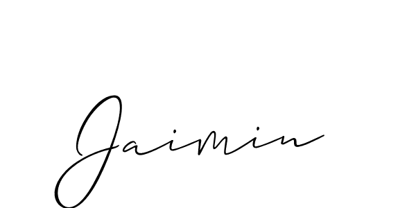 How to make Jaimin signature? Allison_Script is a professional autograph style. Create handwritten signature for Jaimin name. Jaimin signature style 2 images and pictures png