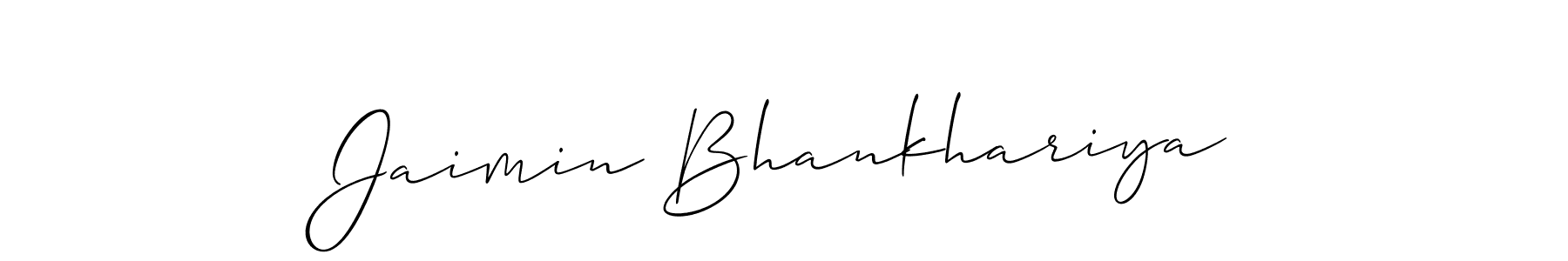 How to make Jaimin Bhankhariya signature? Allison_Script is a professional autograph style. Create handwritten signature for Jaimin Bhankhariya name. Jaimin Bhankhariya signature style 2 images and pictures png