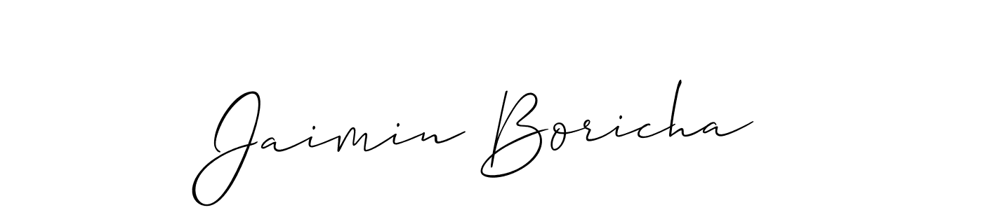 Use a signature maker to create a handwritten signature online. With this signature software, you can design (Allison_Script) your own signature for name Jaimin Boricha. Jaimin Boricha signature style 2 images and pictures png