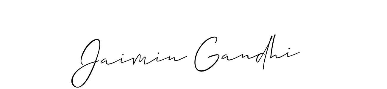 How to make Jaimin Gandhi signature? Allison_Script is a professional autograph style. Create handwritten signature for Jaimin Gandhi name. Jaimin Gandhi signature style 2 images and pictures png