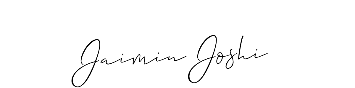 Make a beautiful signature design for name Jaimin Joshi. With this signature (Allison_Script) style, you can create a handwritten signature for free. Jaimin Joshi signature style 2 images and pictures png