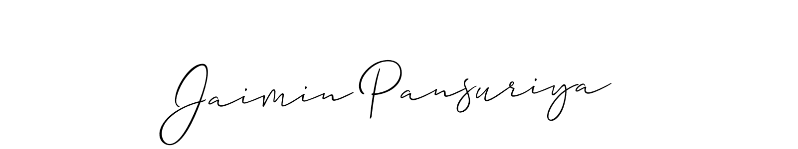 Also You can easily find your signature by using the search form. We will create Jaimin Pansuriya name handwritten signature images for you free of cost using Allison_Script sign style. Jaimin Pansuriya signature style 2 images and pictures png