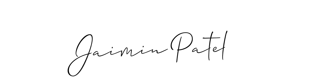 Also we have Jaimin Patel name is the best signature style. Create professional handwritten signature collection using Allison_Script autograph style. Jaimin Patel signature style 2 images and pictures png
