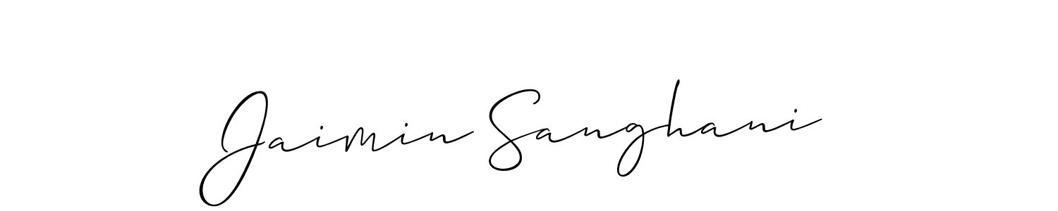 How to make Jaimin Sanghani signature? Allison_Script is a professional autograph style. Create handwritten signature for Jaimin Sanghani name. Jaimin Sanghani signature style 2 images and pictures png