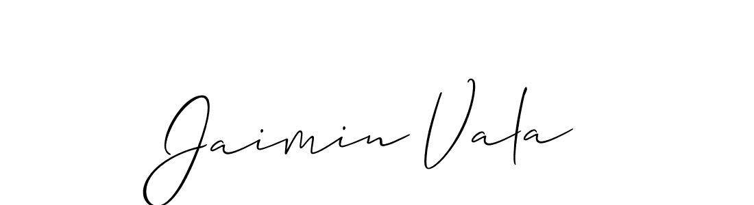 Design your own signature with our free online signature maker. With this signature software, you can create a handwritten (Allison_Script) signature for name Jaimin Vala. Jaimin Vala signature style 2 images and pictures png