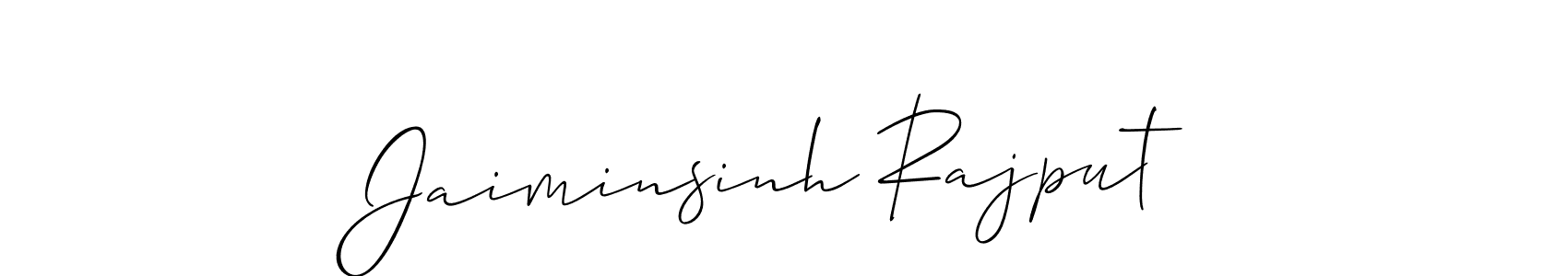 It looks lik you need a new signature style for name Jaiminsinh Rajput. Design unique handwritten (Allison_Script) signature with our free signature maker in just a few clicks. Jaiminsinh Rajput signature style 2 images and pictures png