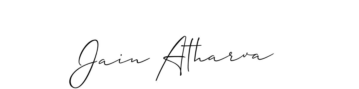 It looks lik you need a new signature style for name Jain Atharva. Design unique handwritten (Allison_Script) signature with our free signature maker in just a few clicks. Jain Atharva signature style 2 images and pictures png