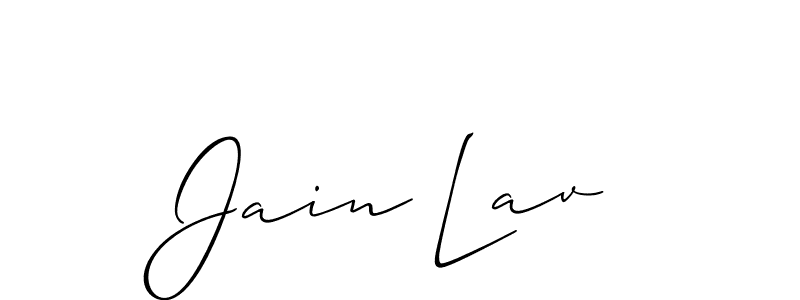 Make a beautiful signature design for name Jain Lav. With this signature (Allison_Script) style, you can create a handwritten signature for free. Jain Lav signature style 2 images and pictures png