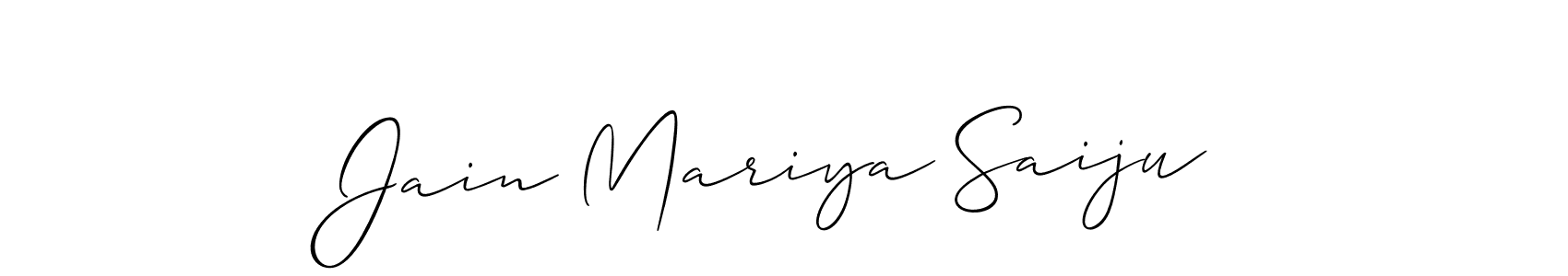 How to Draw Jain Mariya Saiju signature style? Allison_Script is a latest design signature styles for name Jain Mariya Saiju. Jain Mariya Saiju signature style 2 images and pictures png