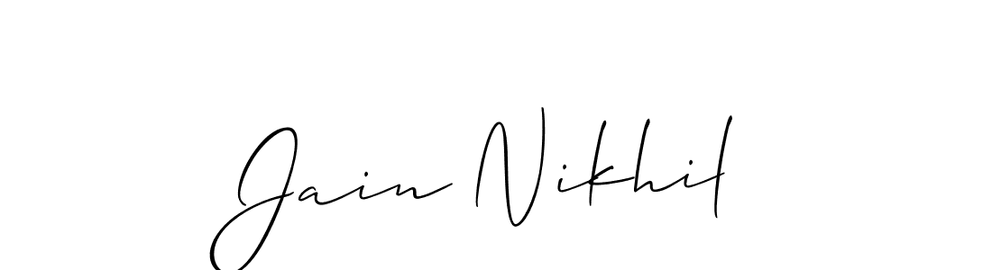 It looks lik you need a new signature style for name Jain Nikhil. Design unique handwritten (Allison_Script) signature with our free signature maker in just a few clicks. Jain Nikhil signature style 2 images and pictures png