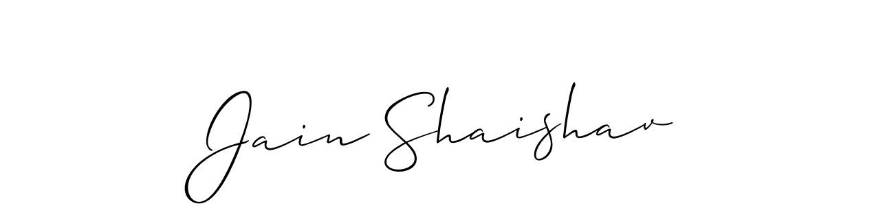 The best way (Allison_Script) to make a short signature is to pick only two or three words in your name. The name Jain Shaishav include a total of six letters. For converting this name. Jain Shaishav signature style 2 images and pictures png