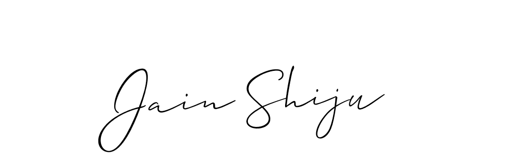 Make a beautiful signature design for name Jain Shiju. With this signature (Allison_Script) style, you can create a handwritten signature for free. Jain Shiju signature style 2 images and pictures png