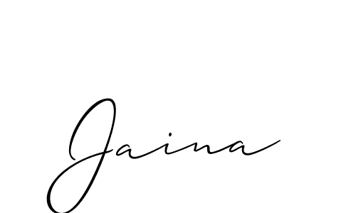 Make a beautiful signature design for name Jaina. With this signature (Allison_Script) style, you can create a handwritten signature for free. Jaina signature style 2 images and pictures png