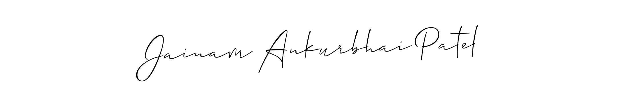 Design your own signature with our free online signature maker. With this signature software, you can create a handwritten (Allison_Script) signature for name Jainam Ankurbhai Patel. Jainam Ankurbhai Patel signature style 2 images and pictures png