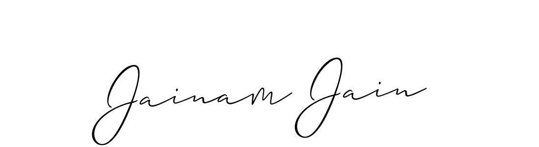 Create a beautiful signature design for name Jainam Jain. With this signature (Allison_Script) fonts, you can make a handwritten signature for free. Jainam Jain signature style 2 images and pictures png