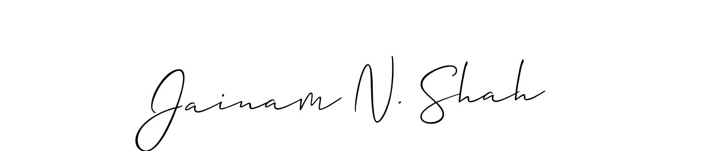 How to make Jainam N. Shah signature? Allison_Script is a professional autograph style. Create handwritten signature for Jainam N. Shah name. Jainam N. Shah signature style 2 images and pictures png