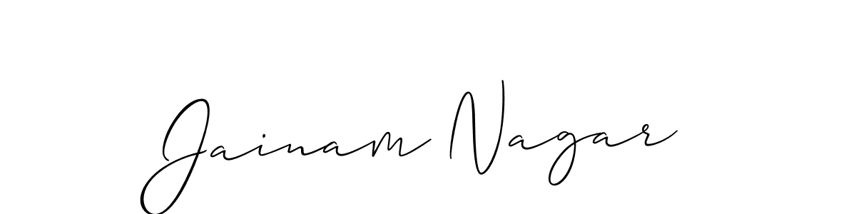 Also You can easily find your signature by using the search form. We will create Jainam Nagar name handwritten signature images for you free of cost using Allison_Script sign style. Jainam Nagar signature style 2 images and pictures png