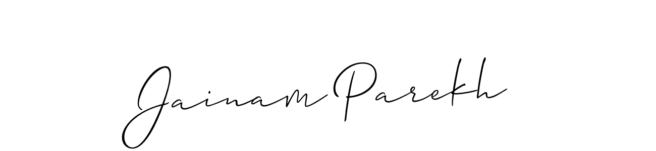 Make a short Jainam Parekh signature style. Manage your documents anywhere anytime using Allison_Script. Create and add eSignatures, submit forms, share and send files easily. Jainam Parekh signature style 2 images and pictures png